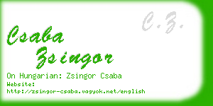 csaba zsingor business card